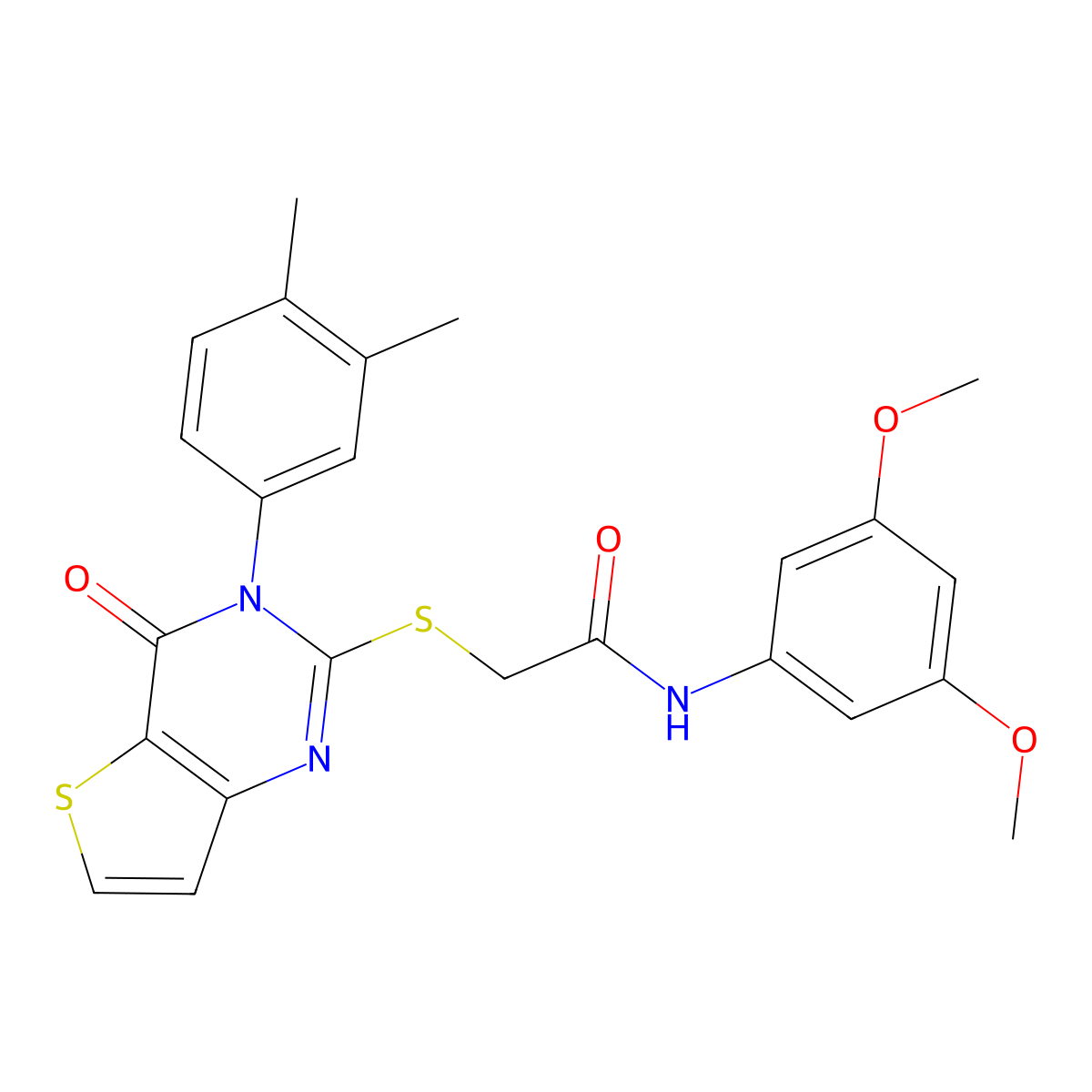 N-(3,5-dimethoxyphenyl)-2-{[3-(3,4-dimethylphenyl)-4-oxo-3,4-dihydrothieno[3,2-d]pyrimidin-2-yl]sulfanyl}acetamide molecular structure, CAS 1252923-65-1