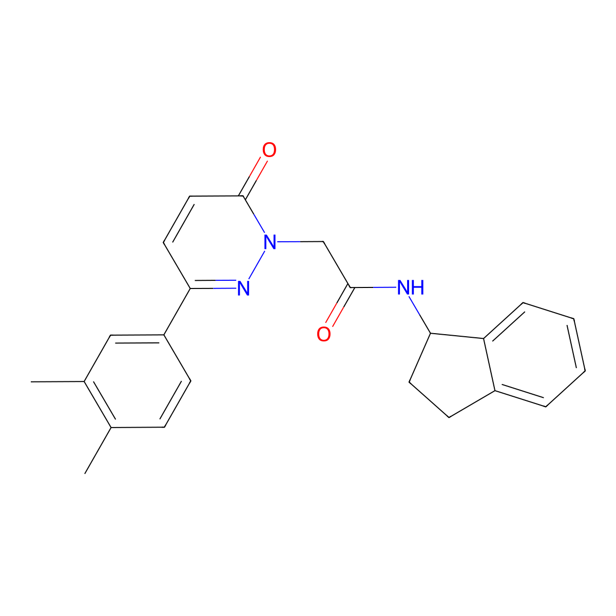 N-(2,3-dihydro-1H-inden-1-yl)-2-(3-(3,4-dimethylphenyl)-6-oxopyridazin-1(6H)-yl)acetamide molecular structure, CAS 1252923-71-9