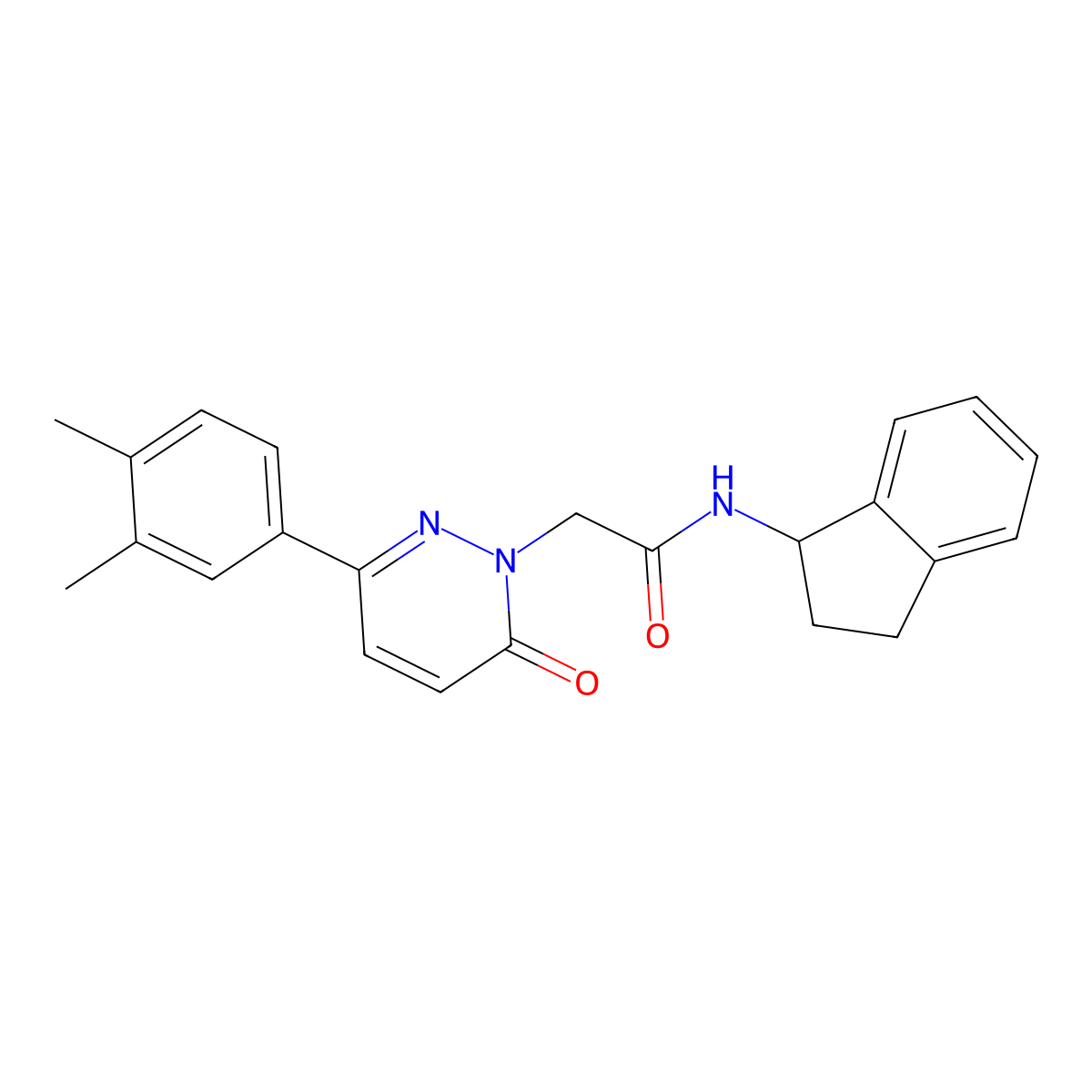 N-(2,3-dihydro-1H-inden-1-yl)-2-(3-(3,4-dimethylphenyl)-6-oxopyridazin-1(6H)-yl)acetamide molecular structure, CAS 1252923-71-9