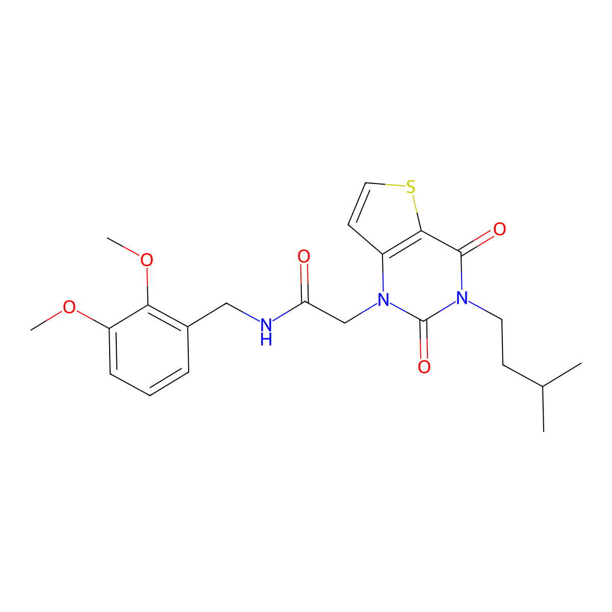 N-[(2,3-dimethoxyphenyl)methyl]-2-[3-(3-methylbutyl)-2,4-dioxo-1H,2H,3H,4H-thieno[3,2-d]pyrimidin-1-yl]acetamide molecular structure, CAS 1252923-84-4