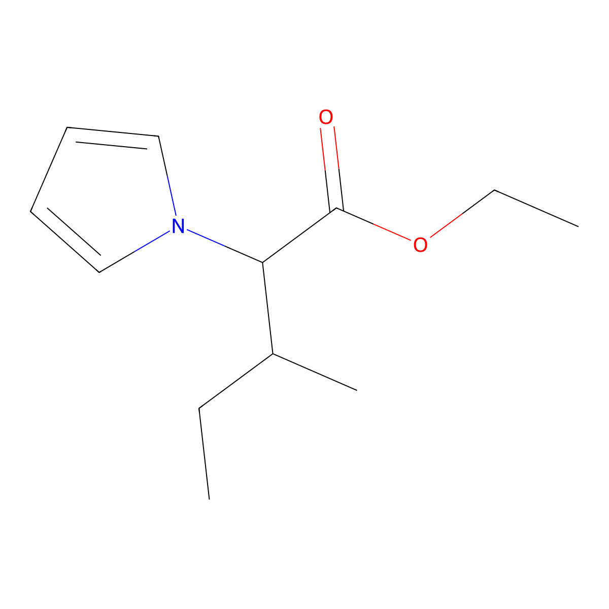ethyl 3-methyl-2-(1H-pyrrol-1-yl)pentanoate molecular structure, CAS 1252924-07-4
