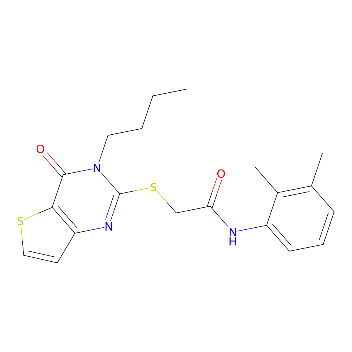 2-[(3-butyl-4-oxo-3,4-dihydrothieno[3,2-d]pyrimidin-2-yl)sulfanyl]-N-(2,3-dimethylphenyl)acetamide molecular structure, CAS 1252924-32-5