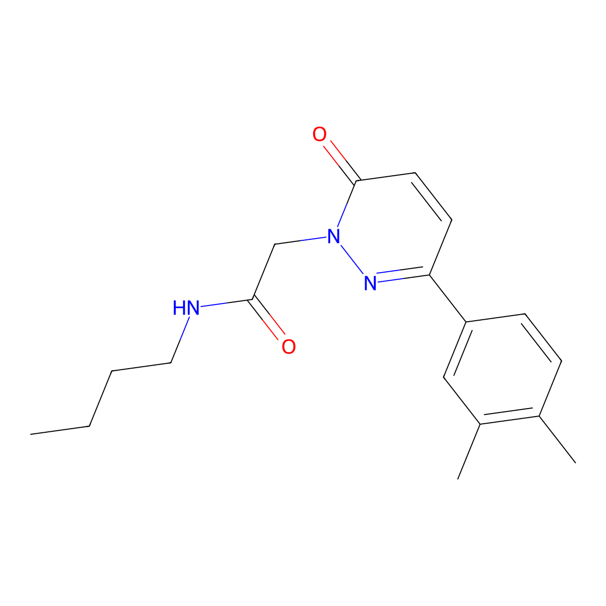 N-butyl-2-(3-(3,4-dimethylphenyl)-6-oxopyridazin-1(6H)-yl)acetamide molecular structure, CAS 1252924-49-4
