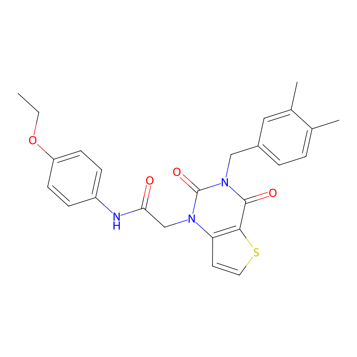 2-{3-[(3,4-dimethylphenyl)methyl]-2,4-dioxo-1H,2H,3H,4H-thieno[3,2-d]pyrimidin-1-yl}-N-(4-ethoxyphenyl)acetamide molecular structure, CAS 1252924-69-8