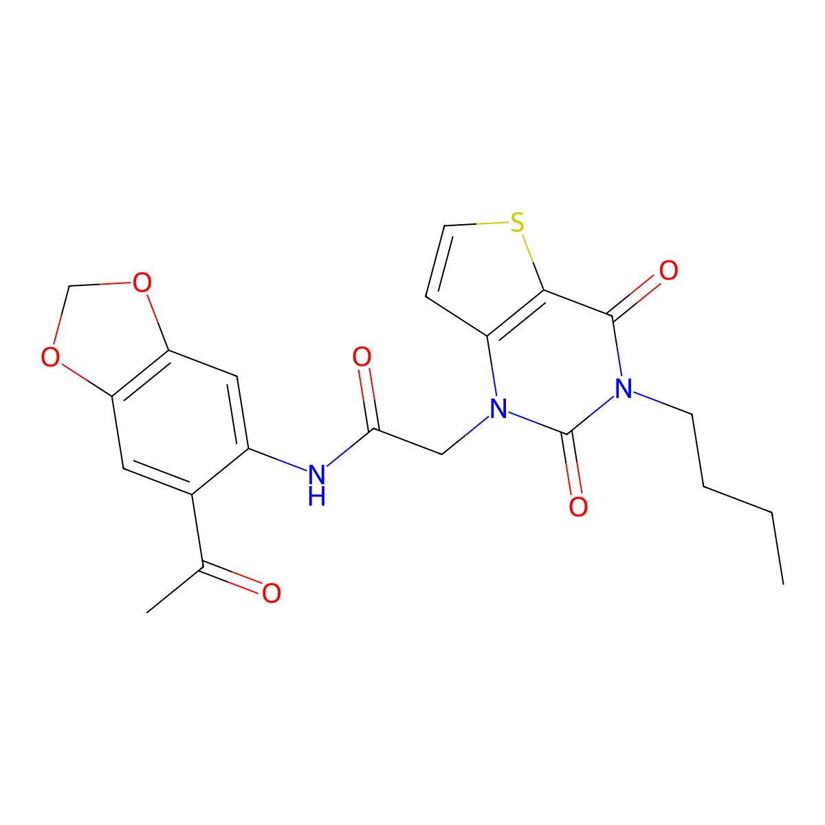 N-(6-acetyl-1,3-benzodioxol-5-yl)-2-(3-butyl-2,4-dioxo-3,4-dihydrothieno[3,2-d]pyrimidin-1(2H)-yl)acetamide molecular structure, CAS 1252925-26-0