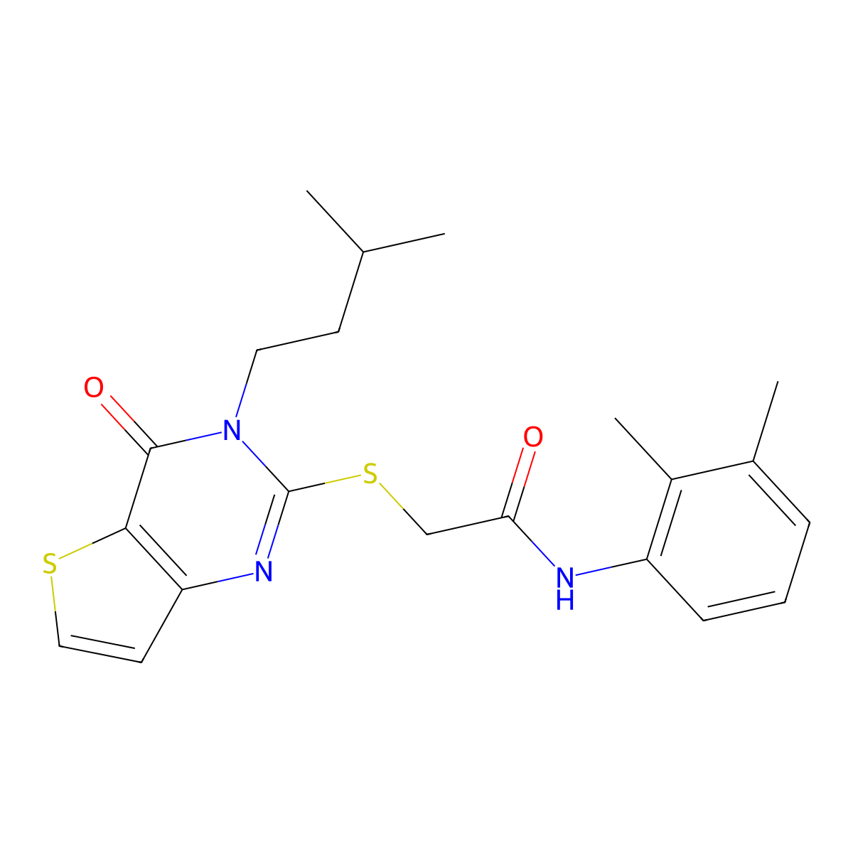 N-(2,3-dimethylphenyl)-2-{[3-(3-methylbutyl)-4-oxo-3H,4H-thieno[3,2-d]pyrimidin-2-yl]sulfanyl}acetamide molecular structure, CAS 1252926-11-6