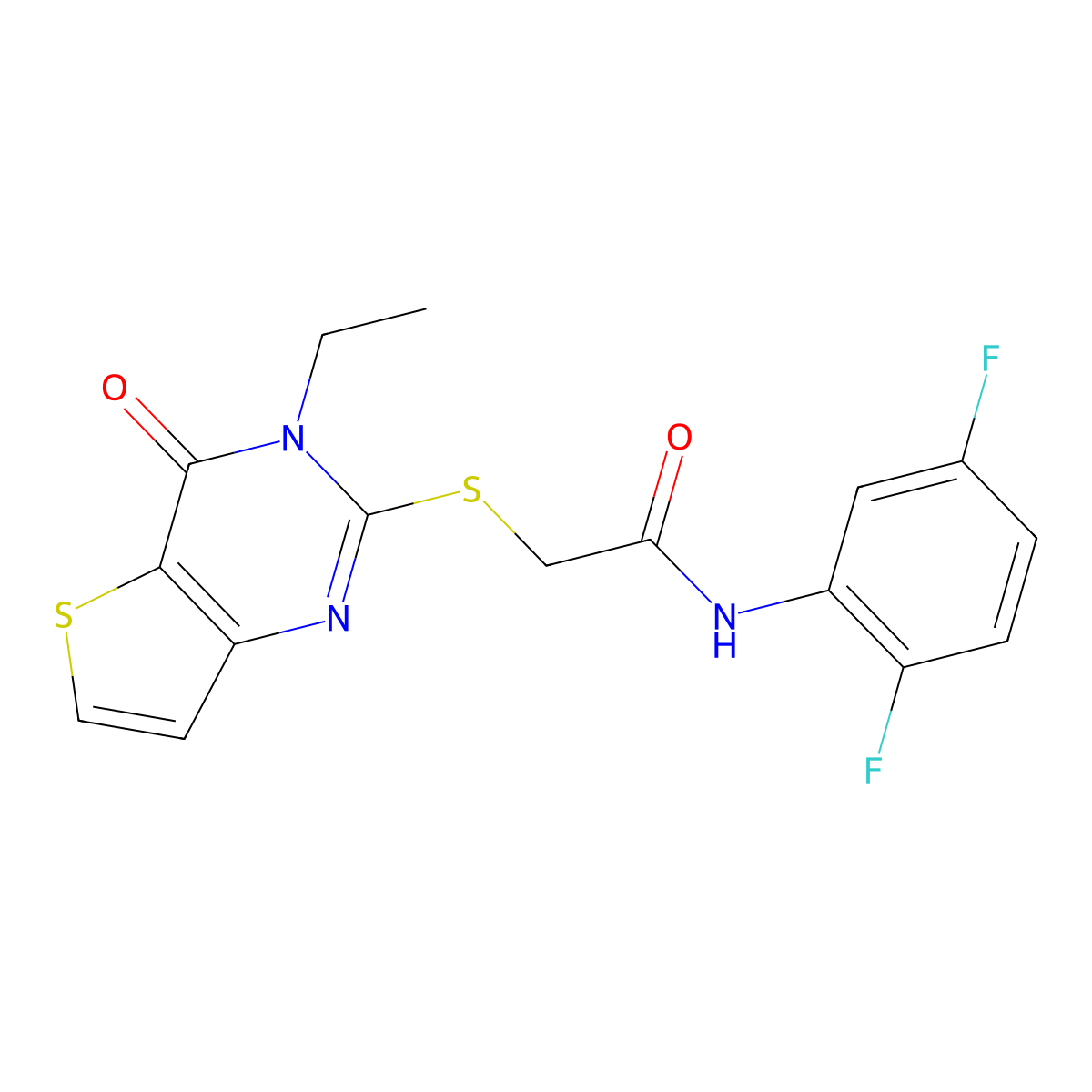 N-(2,5-difluorophenyl)-2-({3-ethyl-4-oxo-3H,4H-thieno[3,2-d]pyrimidin-2-yl}sulfanyl)acetamide molecular structure, CAS 1252927-23-3