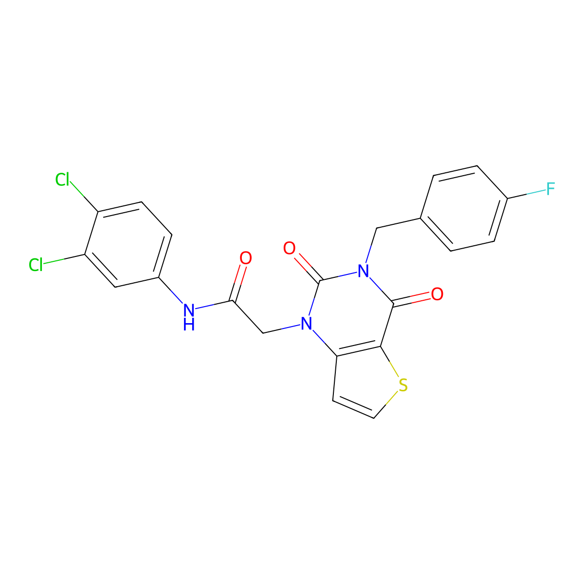 N-(3,4-dichlorophenyl)-2-{3-[(4-fluorophenyl)methyl]-2,4-dioxo-1H,2H,3H,4H-thieno[3,2-d]pyrimidin-1-yl}acetamide molecular structure, CAS 1252927-62-0
