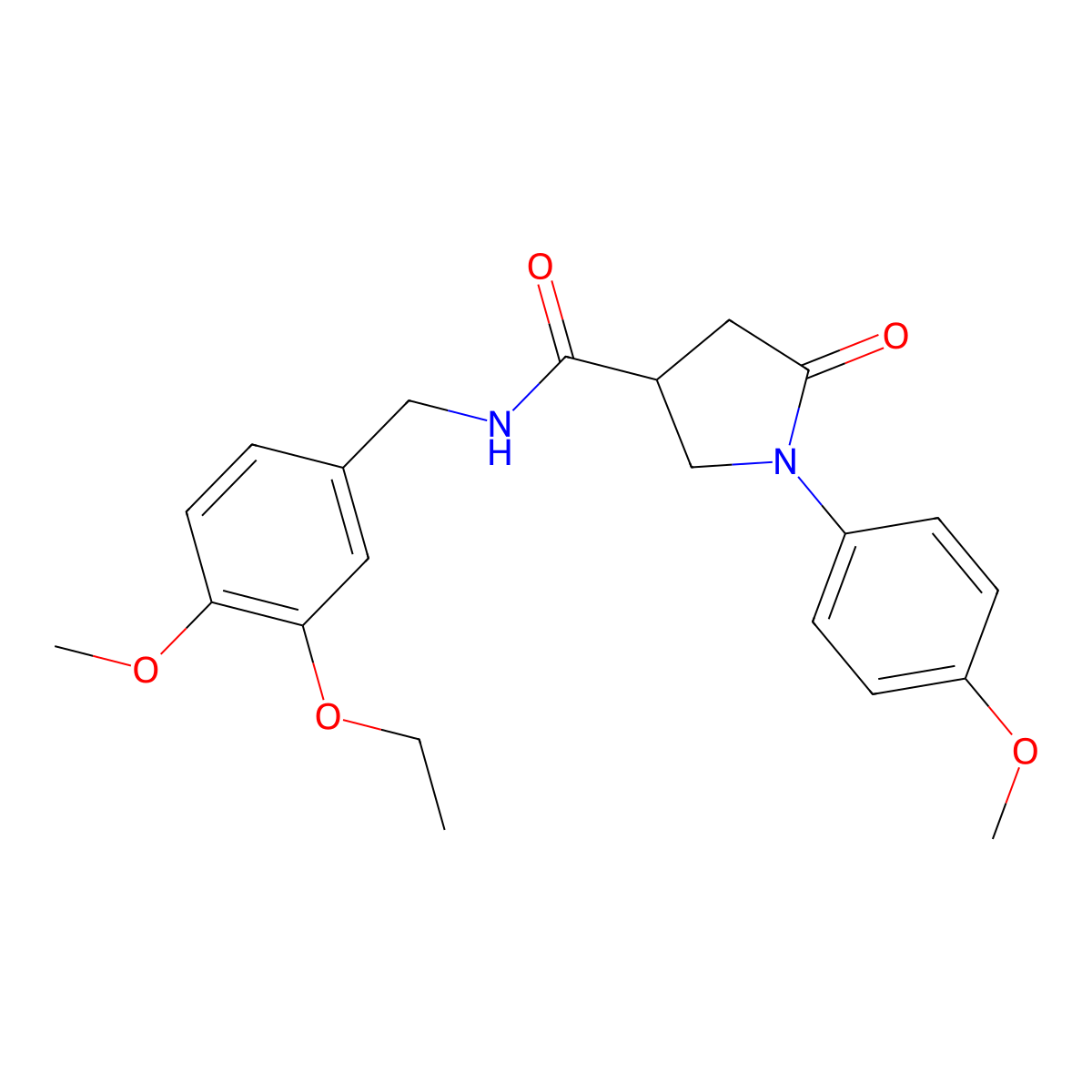 N-[(3-ethoxy-4-methoxyphenyl)methyl]-1-(4-methoxyphenyl)-5-oxopyrrolidine-3-carboxamide molecular structure, CAS 1252928-68-9