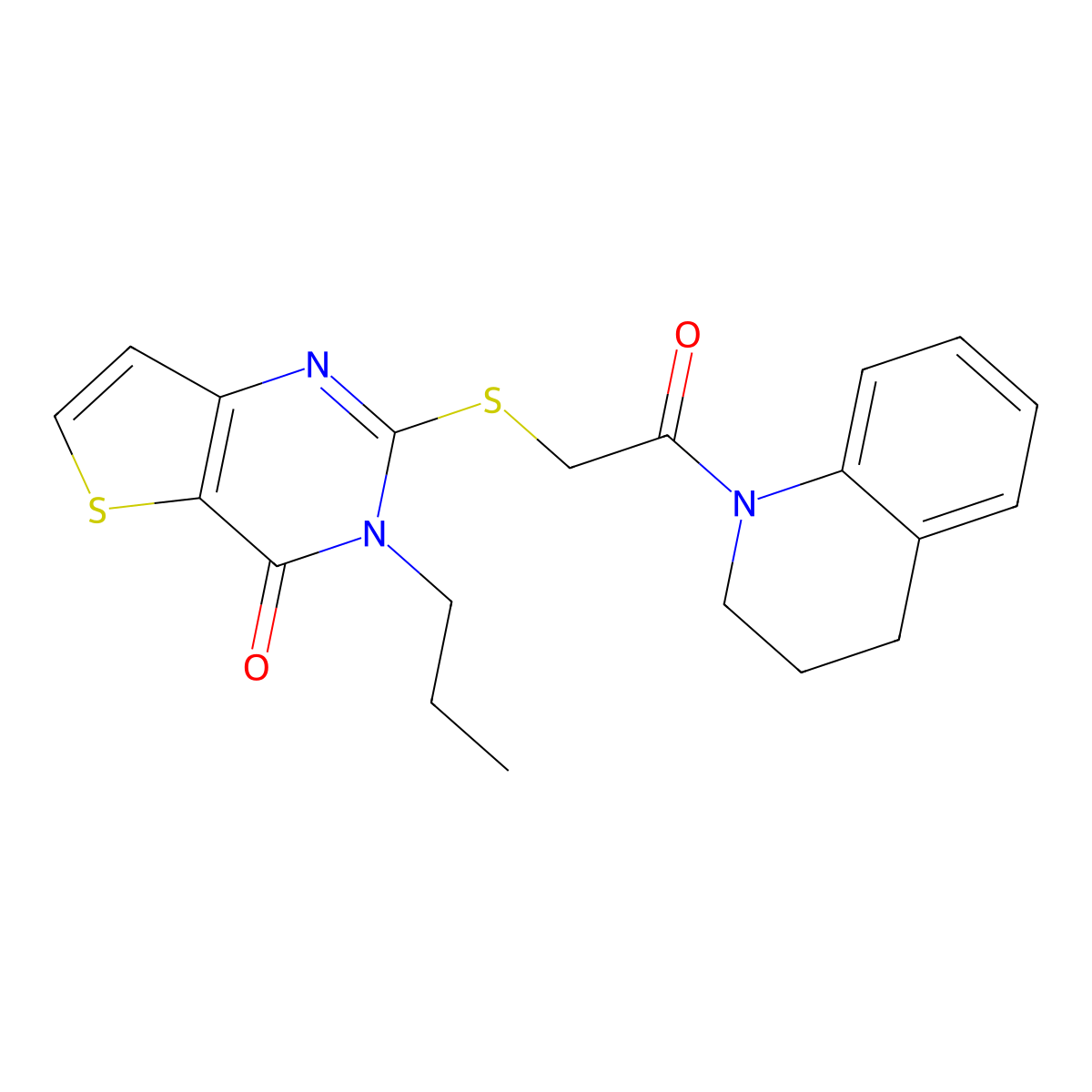 2-{[2-oxo-2-(1,2,3,4-tetrahydroquinolin-1-yl)ethyl]sulfanyl}-3-propyl-3H,4H-thieno[3,2-d]pyrimidin-4-one molecular structure, CAS 1252929-06-8
