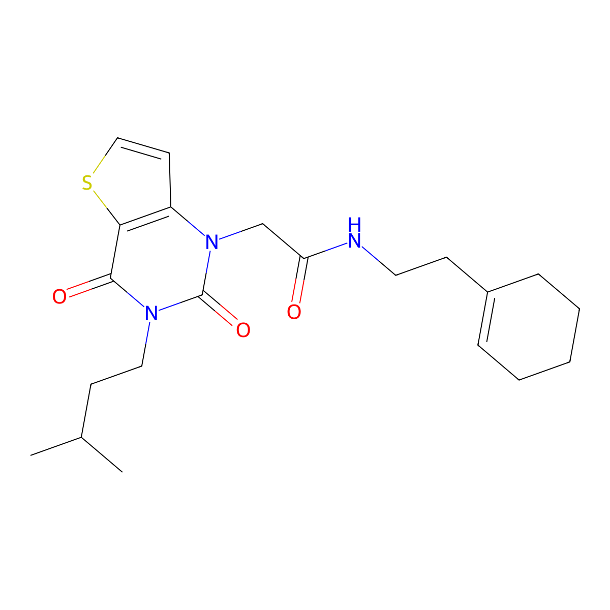 N-[2-(cyclohex-1-en-1-yl)ethyl]-2-[3-(3-methylbutyl)-2,4-dioxo-3,4-dihydrothieno[3,2-d]pyrimidin-1(2H)-yl]acetamide molecular structure, CAS 1252929-11-5
