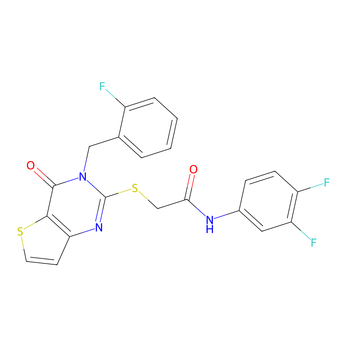 N-(3,4-difluorophenyl)-2-{[3-(2-fluorobenzyl)-4-oxo-3,4-dihydrothieno[3,2-d]pyrimidin-2-yl]sulfanyl}acetamide molecular structure, CAS 1252929-24-0