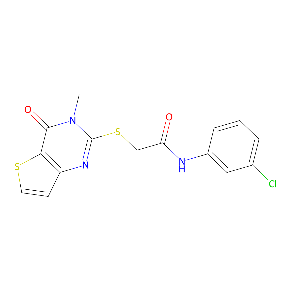 N-(3-chlorophenyl)-2-((3-methyl-4-oxo-3,4-dihydrothieno[3,2-d]pyrimidin-2-yl)thio)acetamide molecular structure, CAS 1252931-25-1