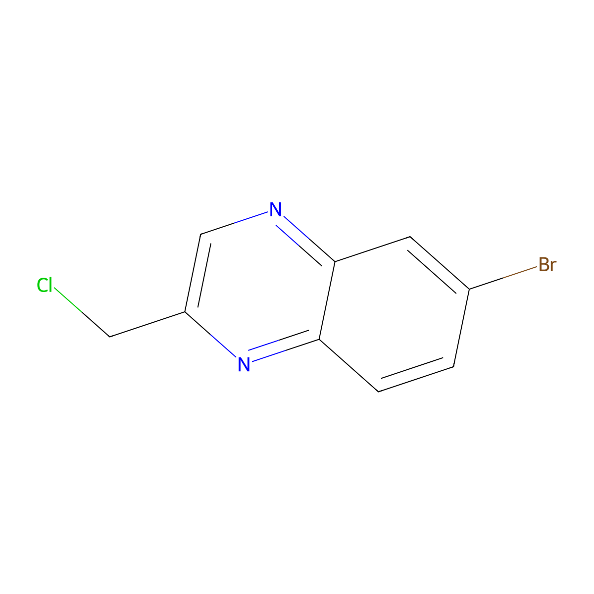 6-Bromo-2-(chloromethyl)quinoxaline molecular structure, CAS 1252934-69-2