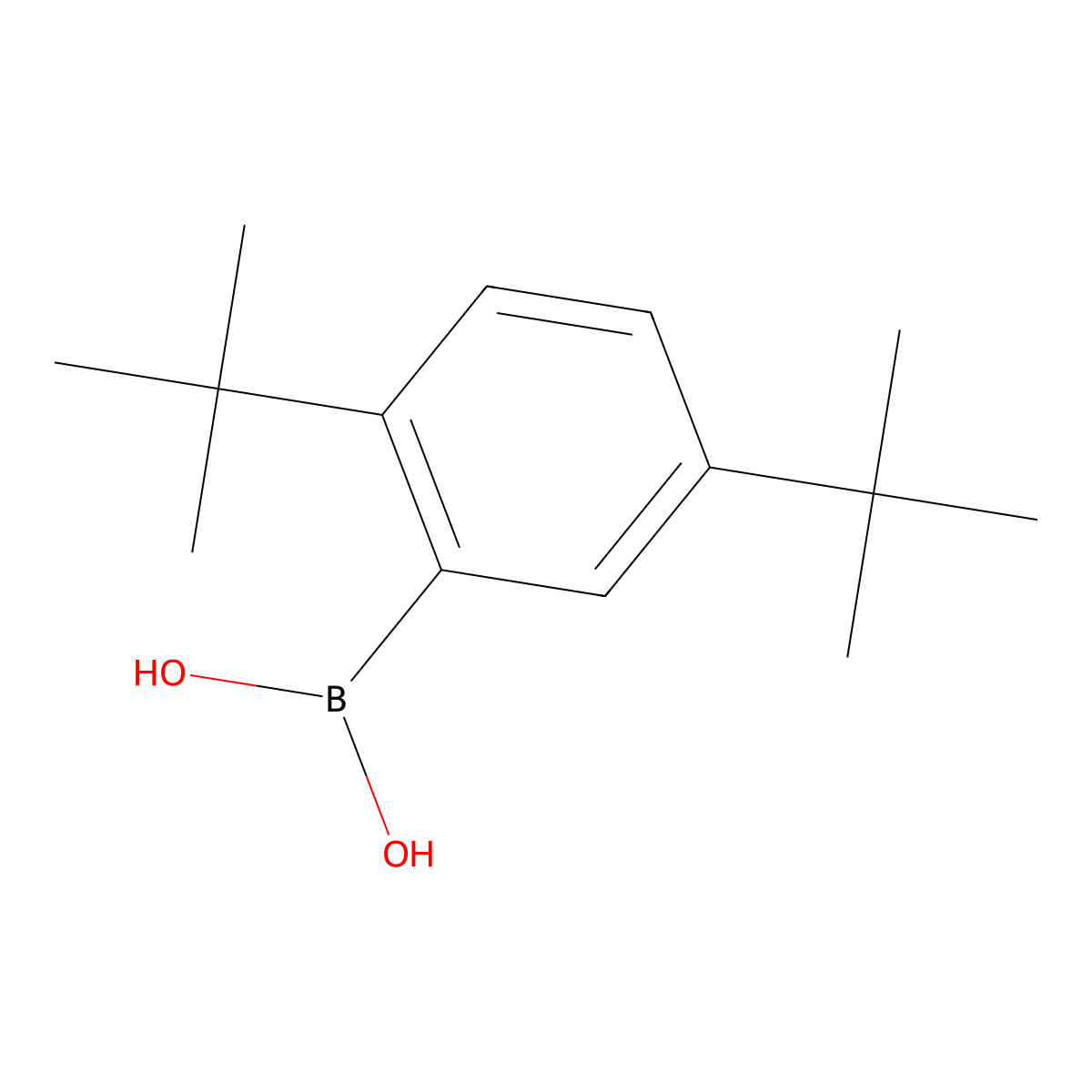 (2,5-Di-tert-butylphenyl)boronic acid molecular structure, CAS 1252935-67-3