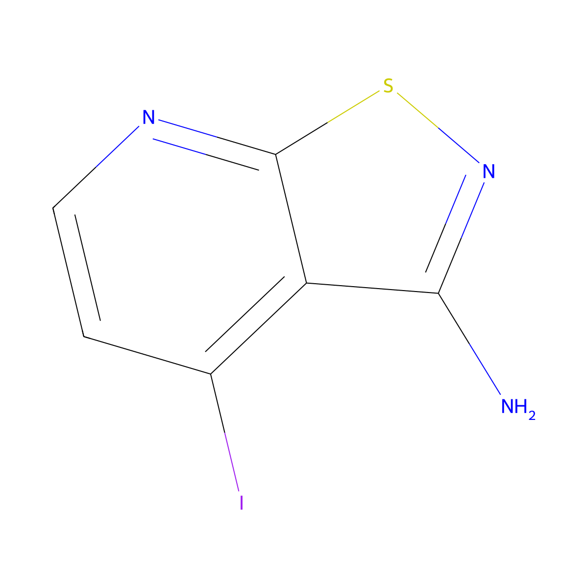 4-Iodoisothiazolo[5,4-b]pyridin-3-amine molecular structure, CAS 1252988-83-2
