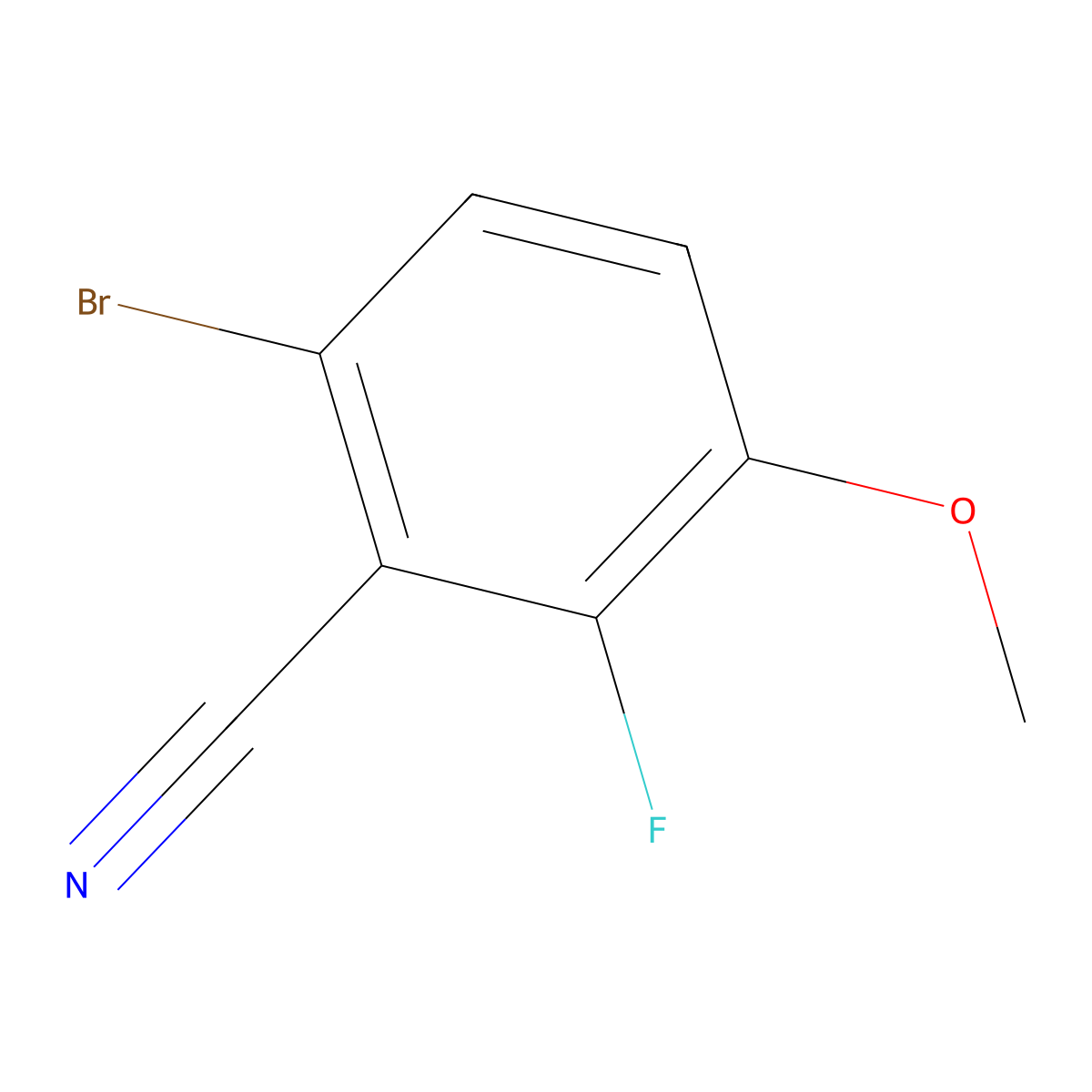 6-Bromo-2-fluoro-3-methoxybenzonitrile molecular structure, CAS 1252988-85-4