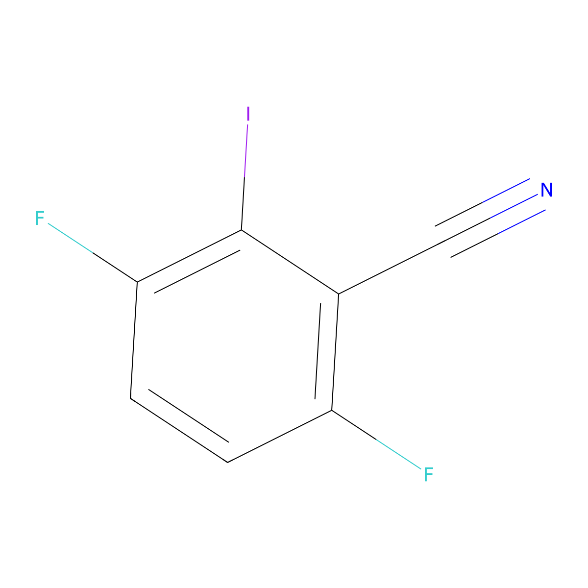 3,6-Difluoro-2-iodobenzonitrile molecular structure, CAS 1252988-99-0