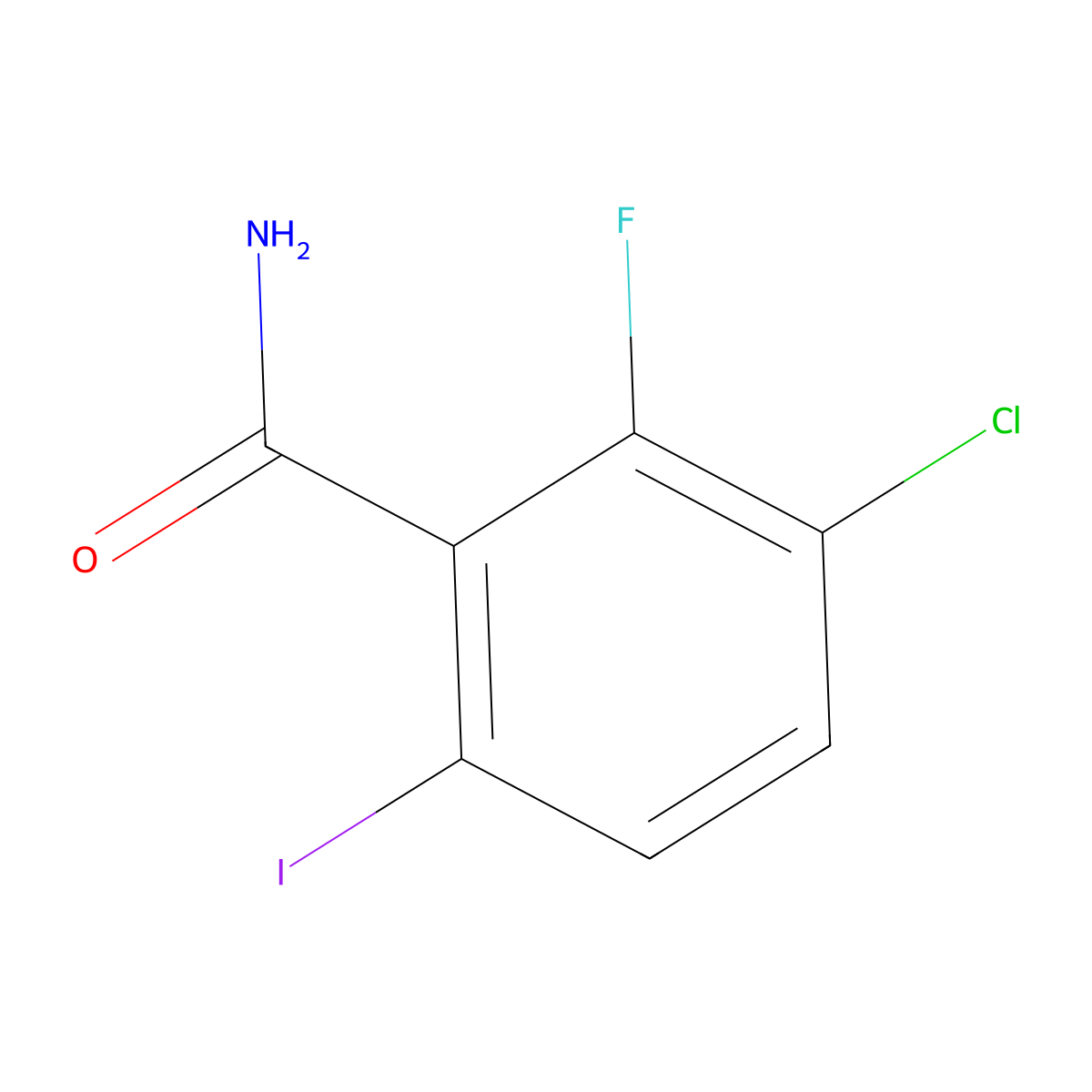 3-Chloro-2-fluoro-6-iodobenzamide molecular structure, CAS 1252989-36-8