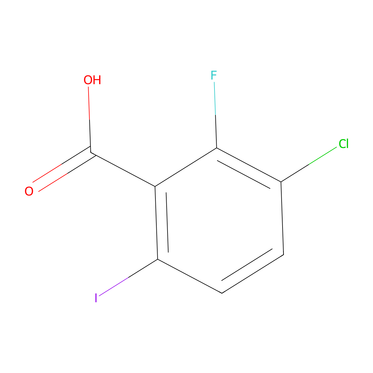 3-Chloro-2-fluoro-6-iodobenzoic acid molecular structure, CAS 1252989-58-4