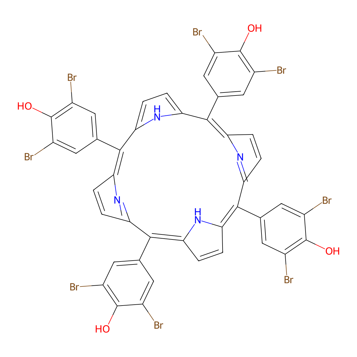 Tetra(3,5-dibromo-4-hydroxyphenyl)porphyrin molecular structure, CAS 125299-79-8
