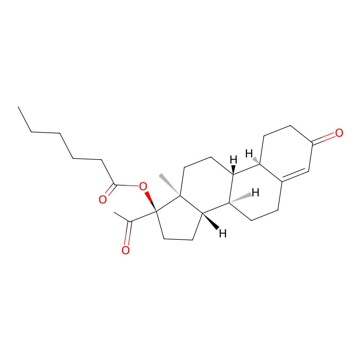 Gestonorone Caproate molecular structure, CAS 1253-28-7