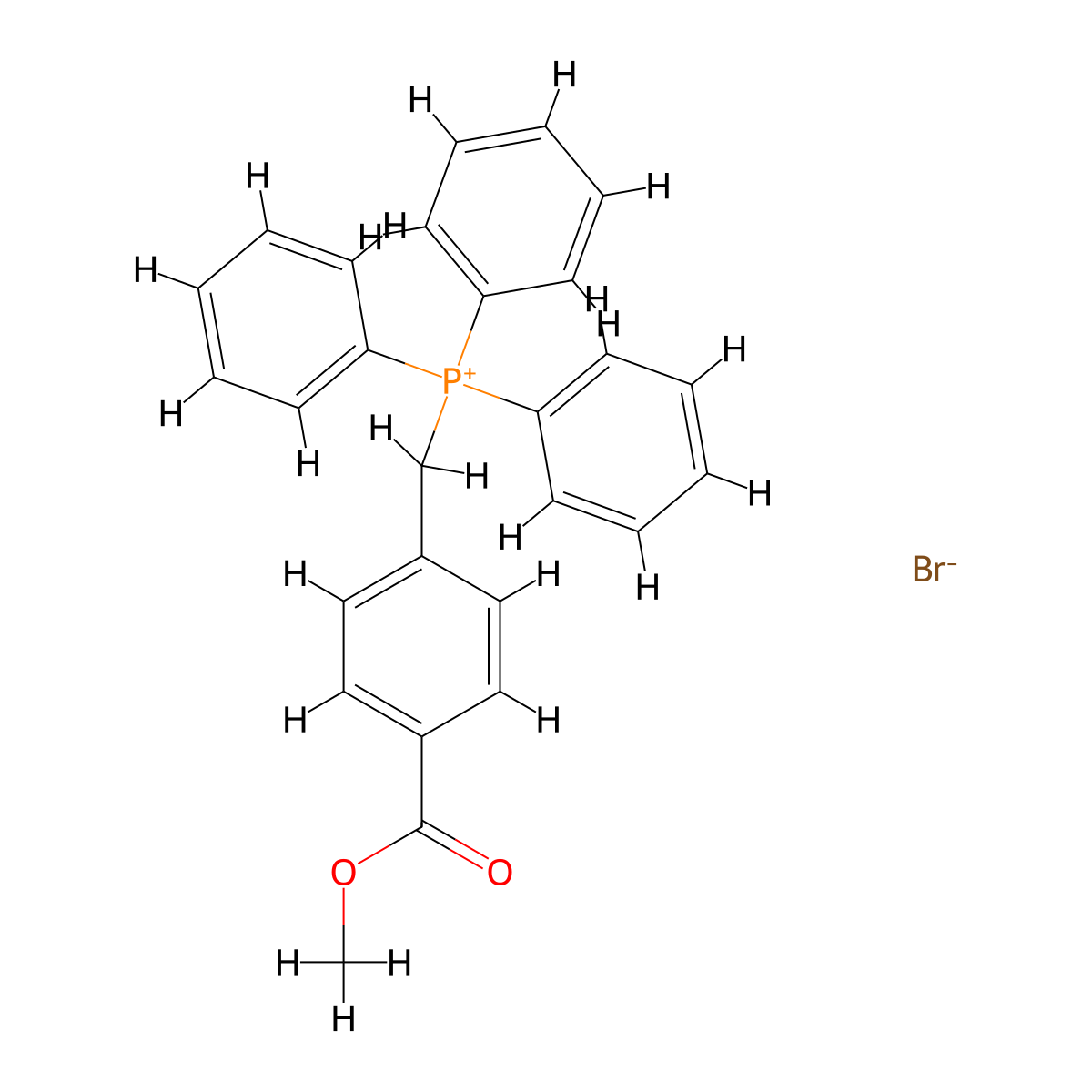 [4-(Methoxycarbonyl)benzyl](triphenyl)phosphonium bromide molecular structure, CAS 1253-46-9