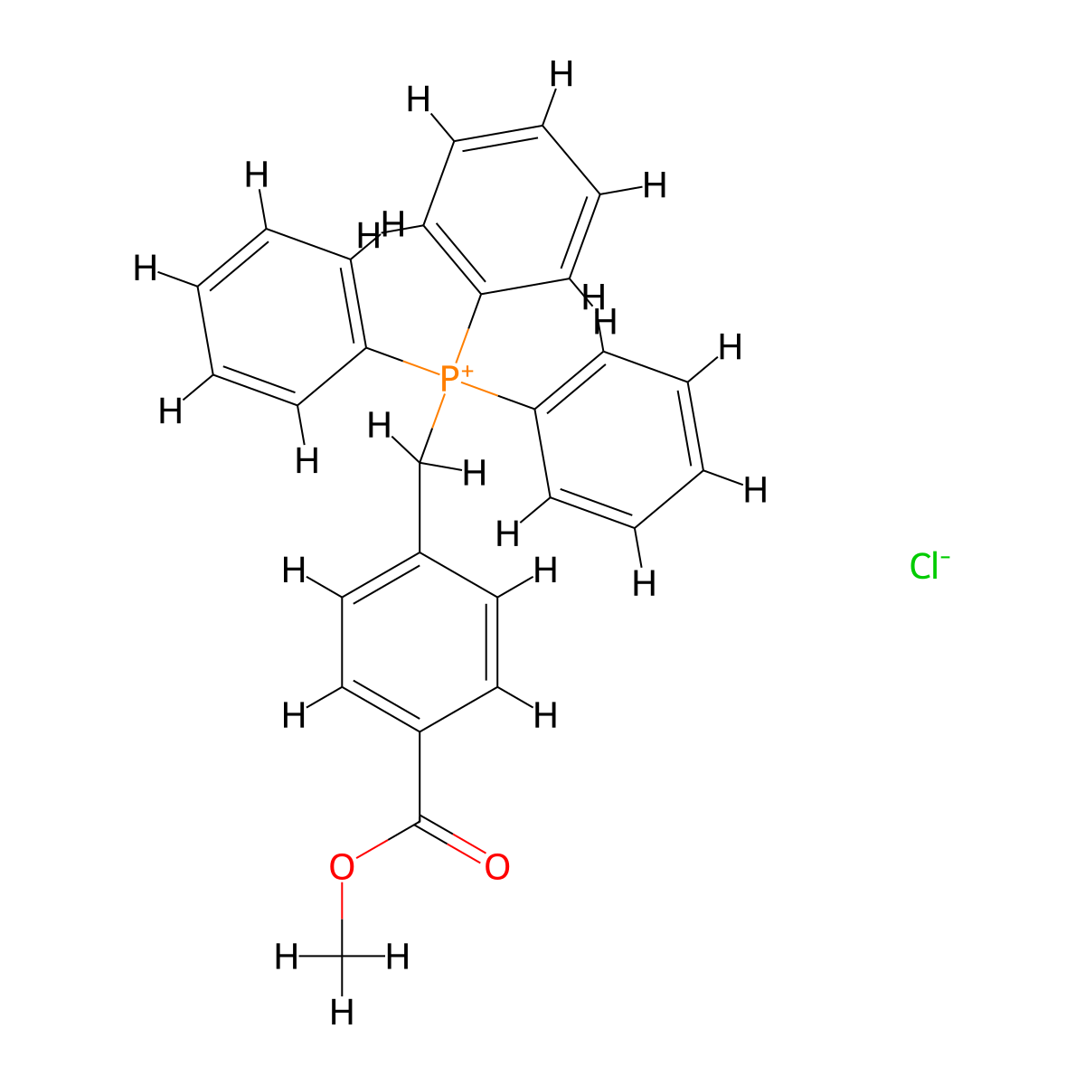 (4-(Methoxycarbonyl)benzyl)triphenylphosphonium chloride molecular structure, CAS 1253-47-0