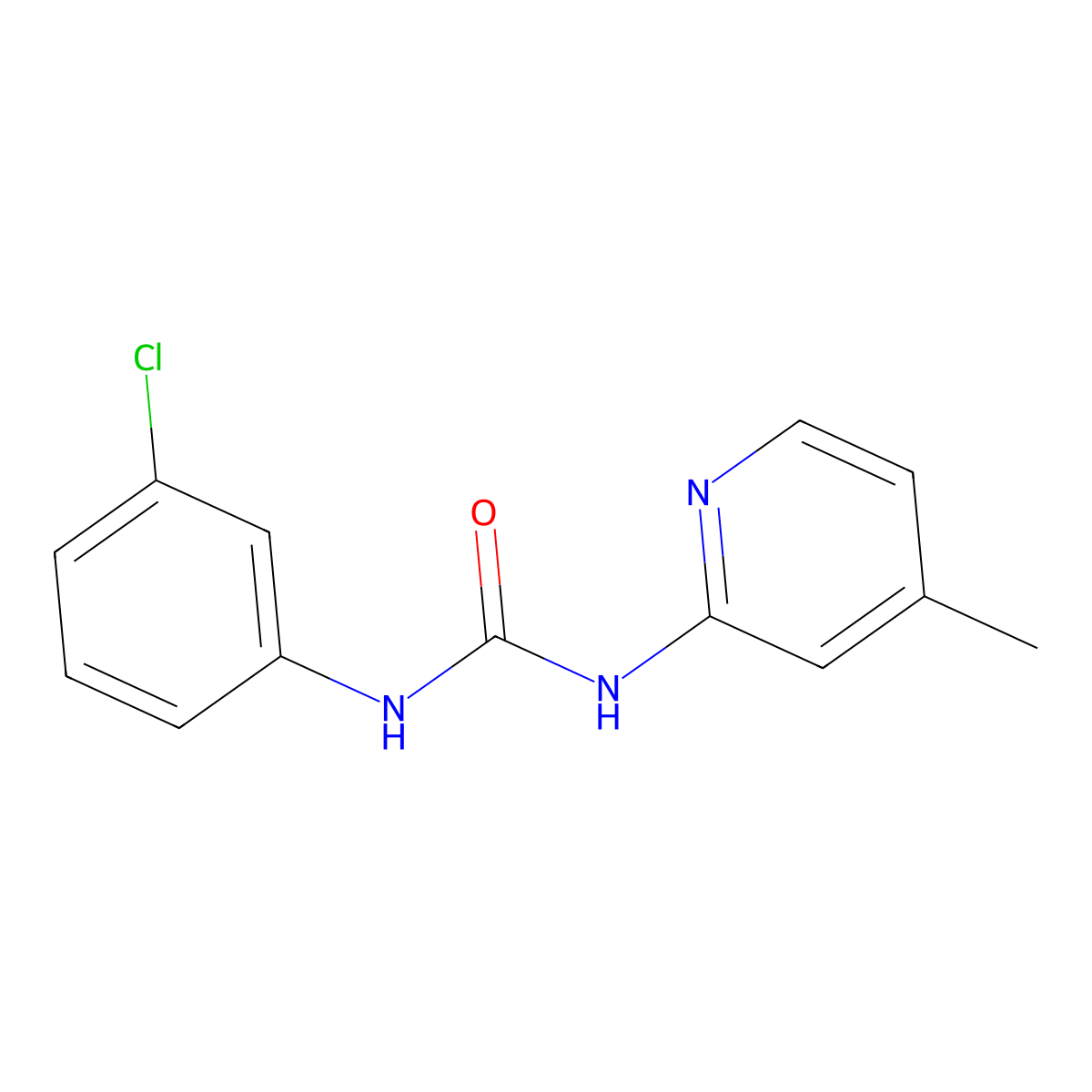 1-(3-Chlorophenyl)-3-(4-methyl-2-pyridyl)urea molecular structure, CAS 125300-55-2