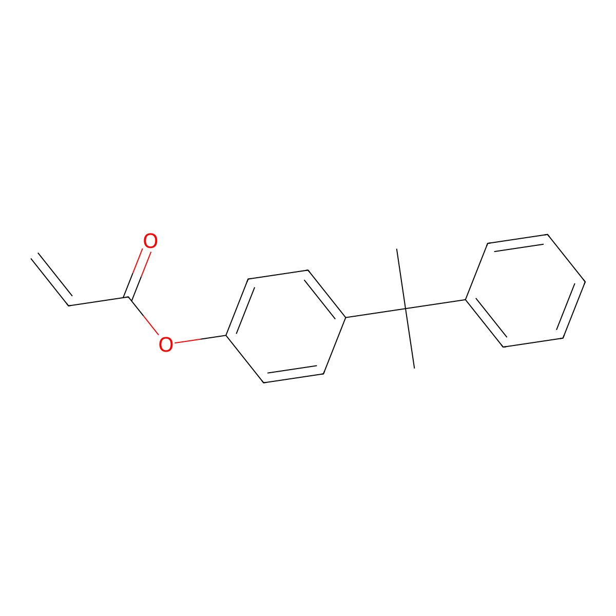 2-Propenoic acid, 4-(1-methyl-1-phenylethyl)phenyl ester molecular structure, CAS 125301-43-1