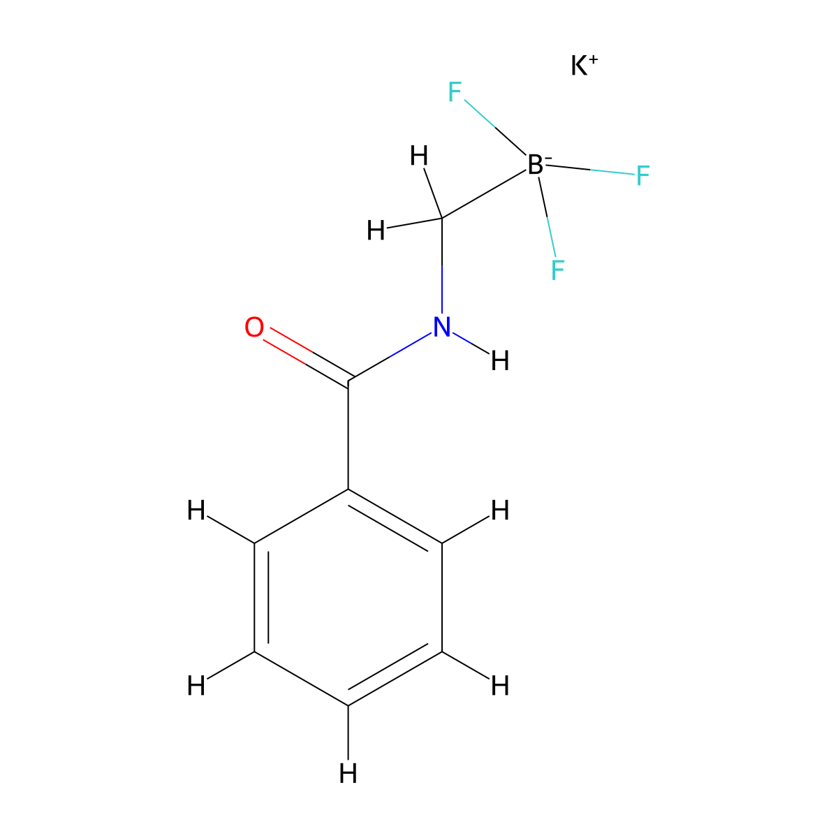 Potassium (benzamidomethyl)(trifluoro)borate(1-) molecular structure, CAS 1253046-38-6