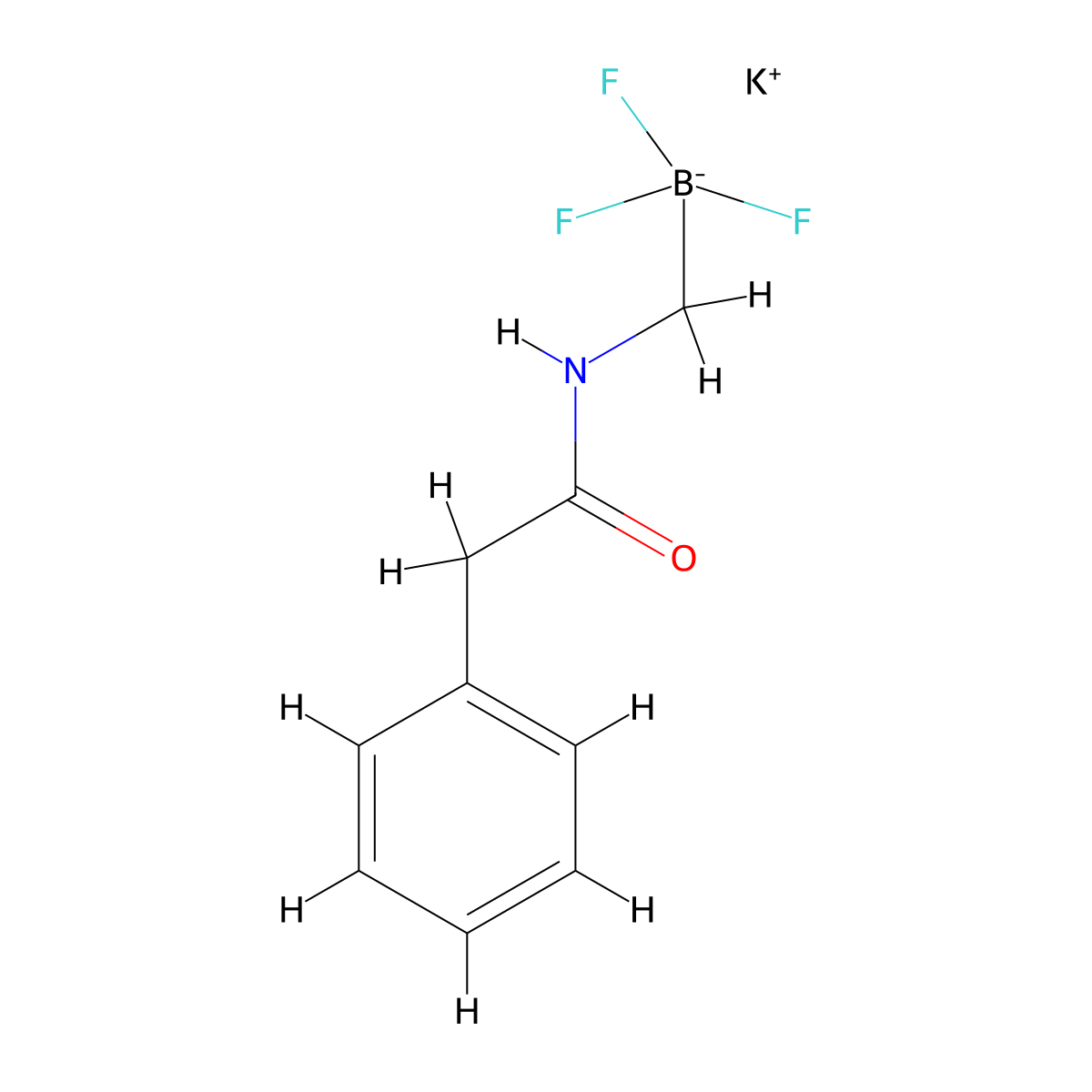 Potassium trifluoro[(2-phenylacetamido)methyl]boranuide molecular structure, CAS 1253046-47-7