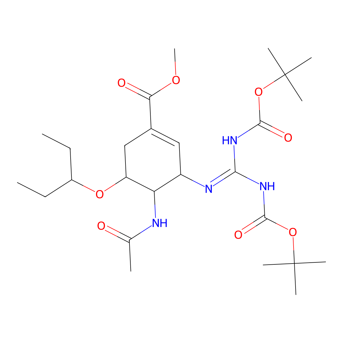 N-Boc-protected-guanidino oseltamivir molecular structure, CAS 1253049-32-9