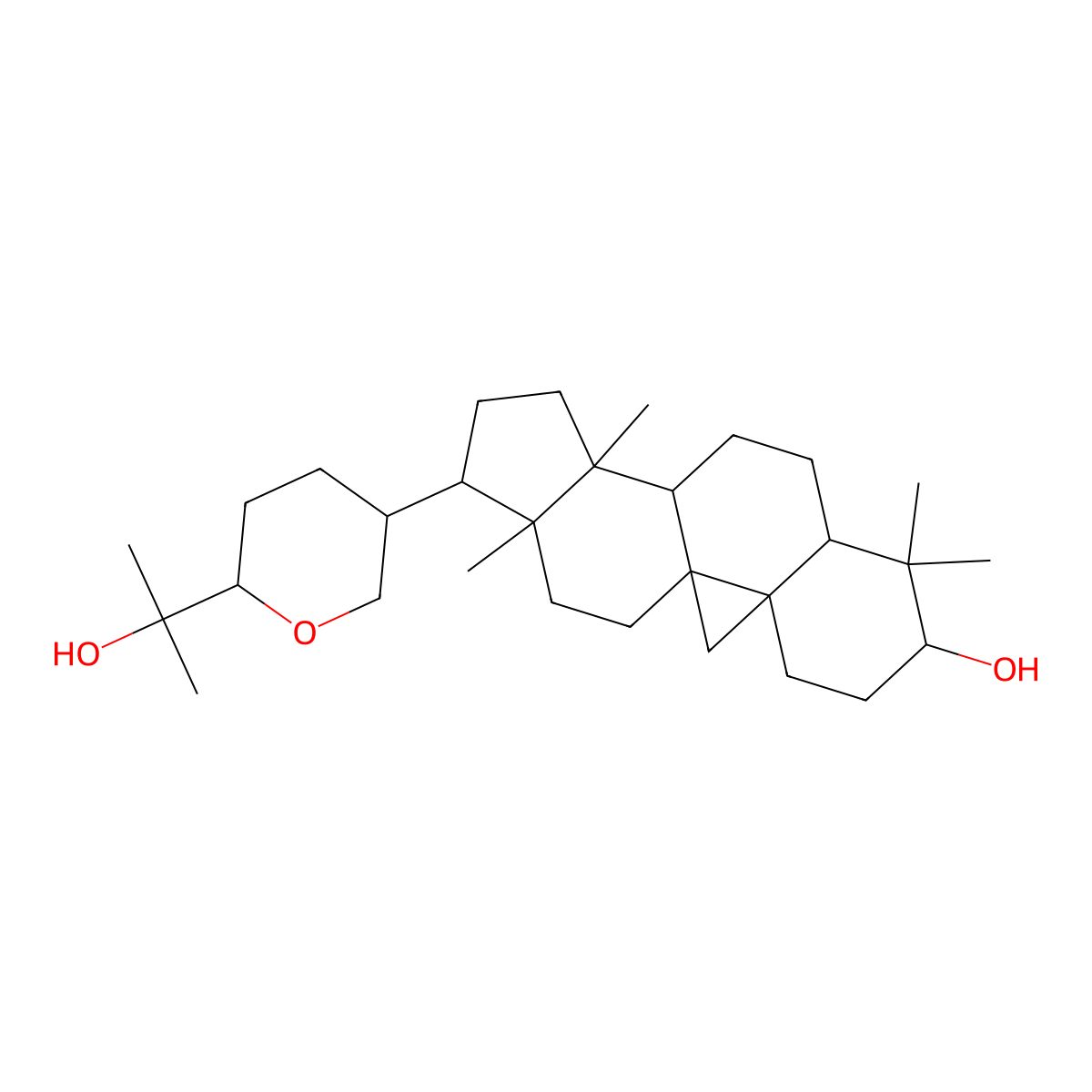 15-[6-(2-Hydroxypropan-2-yl)oxan-3-yl]-7,7,12,16-tetramethylpentacyclo[9.7.0.01,3.03,8.012,16]octadecan-6-ol molecular structure, CAS 125305-73-9