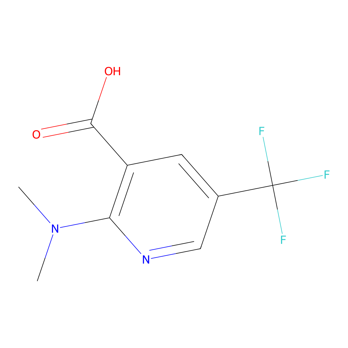 2-(Dimethylamino)-5-(trifluoromethyl)pyridine-3-carboxylic acid molecular structure, CAS 1253050-72-4