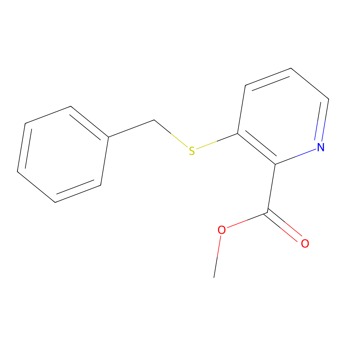 Methyl 3-(benzylsulfanyl)pyridine-2-carboxylate molecular structure, CAS 1253053-18-7