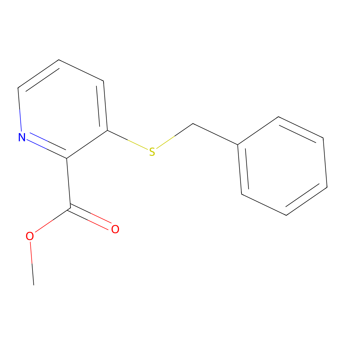 Methyl 3-(benzylsulfanyl)pyridine-2-carboxylate molecular structure, CAS 1253053-18-7