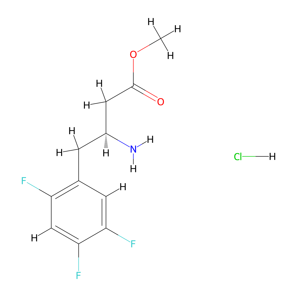 (S)-Methyl 3-amino-4-(2,4,5-trifluorophenyl)butanoate HCl molecular structure, CAS 1253056-12-0