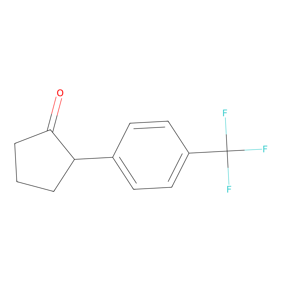2-[4-(Trifluoromethyl)phenyl]cyclopentan-1-one molecular structure, CAS 1253111-75-9