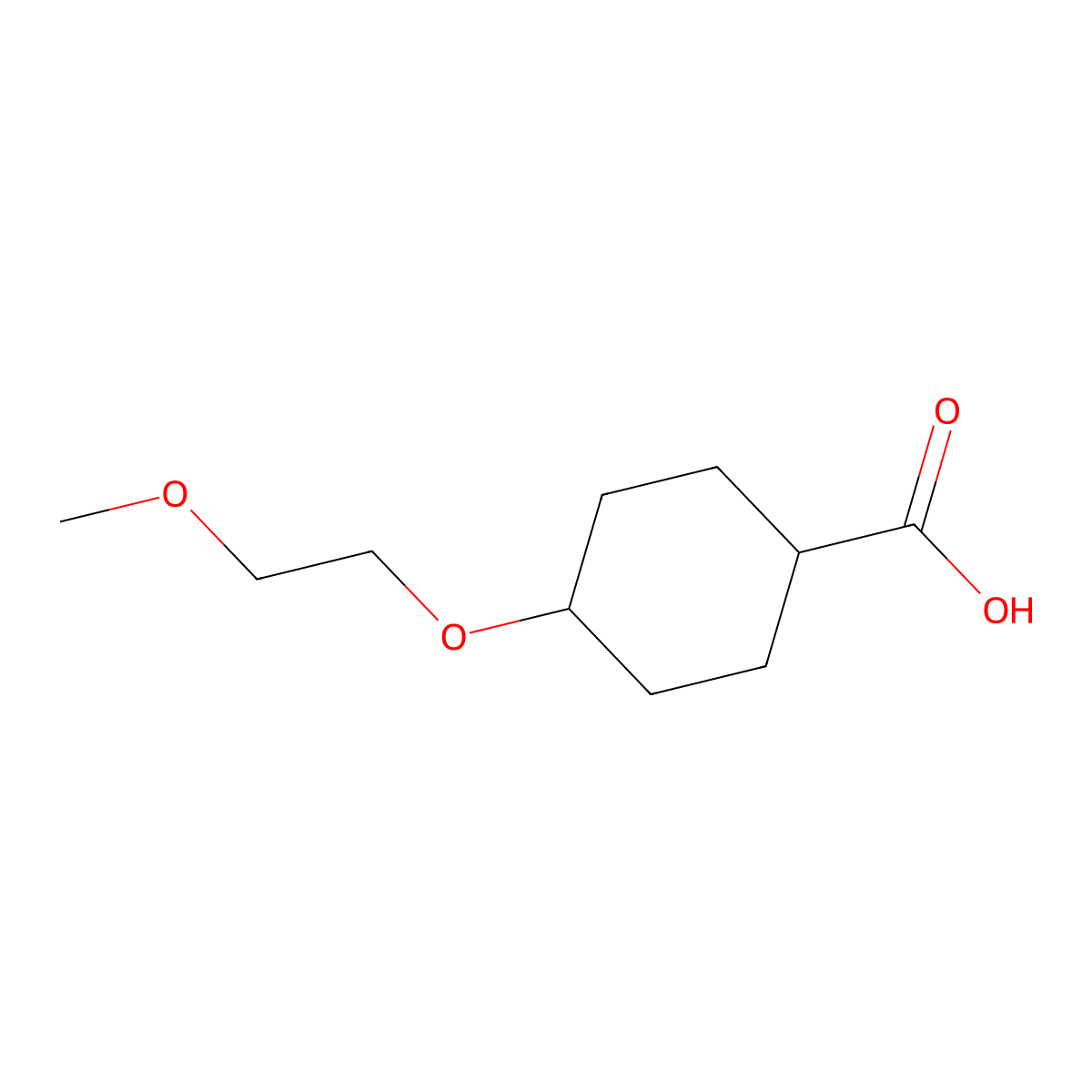 4-(2-Methoxyethoxy)cyclohexane-1-carboxylic acid molecular structure, CAS 1253119-76-4