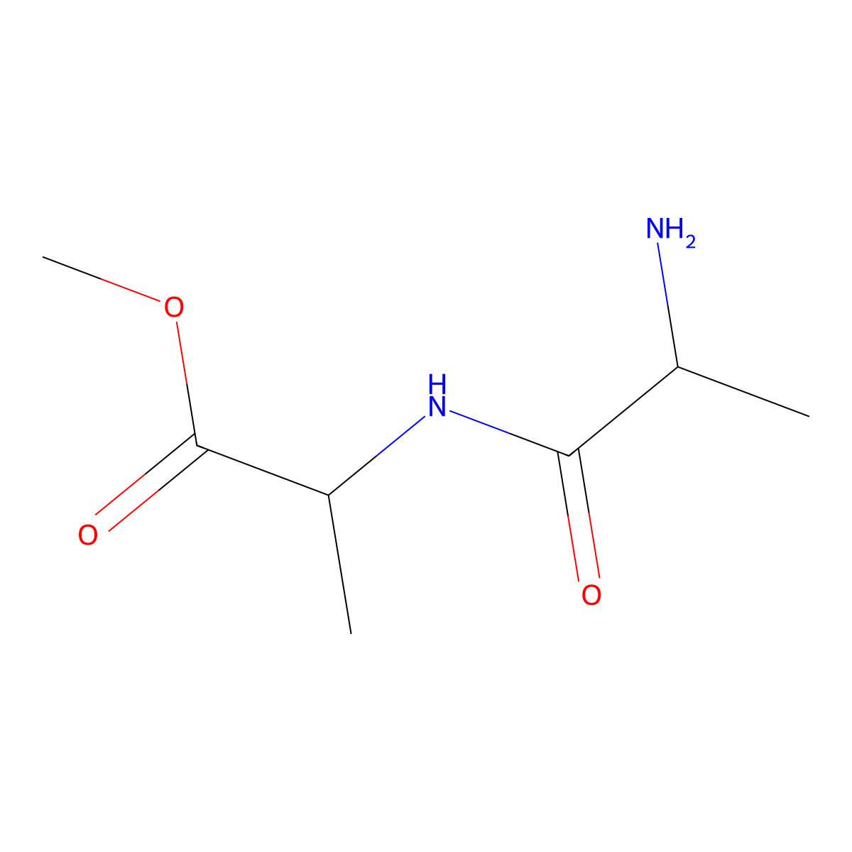 Methyl 2-(2-aminopropanamido)propanoate molecular structure, CAS 125316-42-9