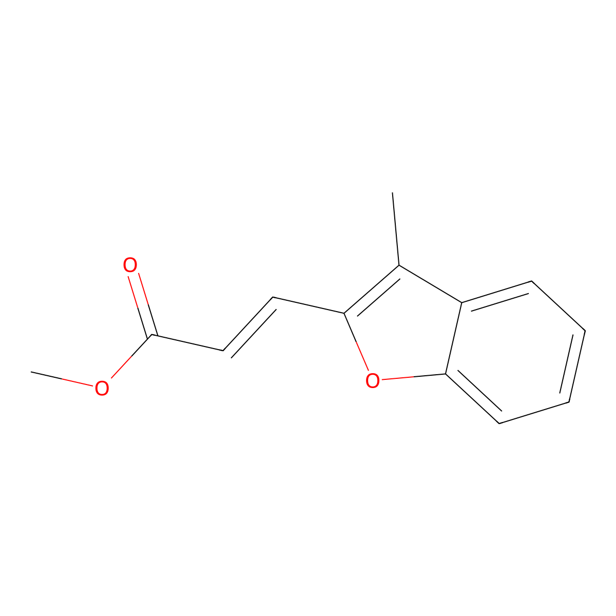 Methyl 3-(3-methyl-1-benzofuran-2-yl)acrylate molecular structure, CAS 1253180-92-5