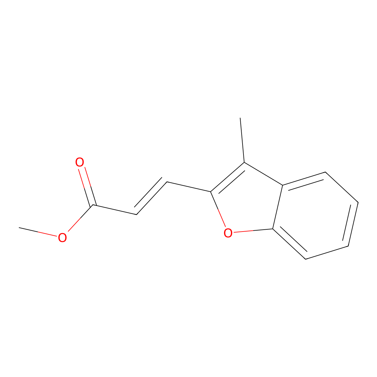 Methyl 3-(3-methyl-1-benzofuran-2-yl)acrylate molecular structure, CAS 1253180-92-5