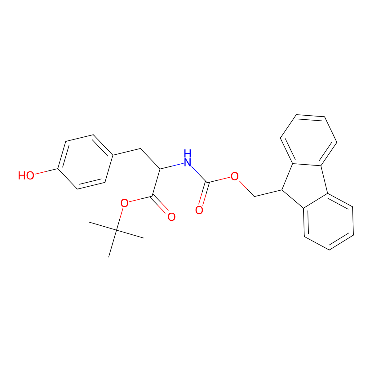 Fmoc-L-tyrosine tert-butyl ester molecular structure, CAS 1253184-83-6