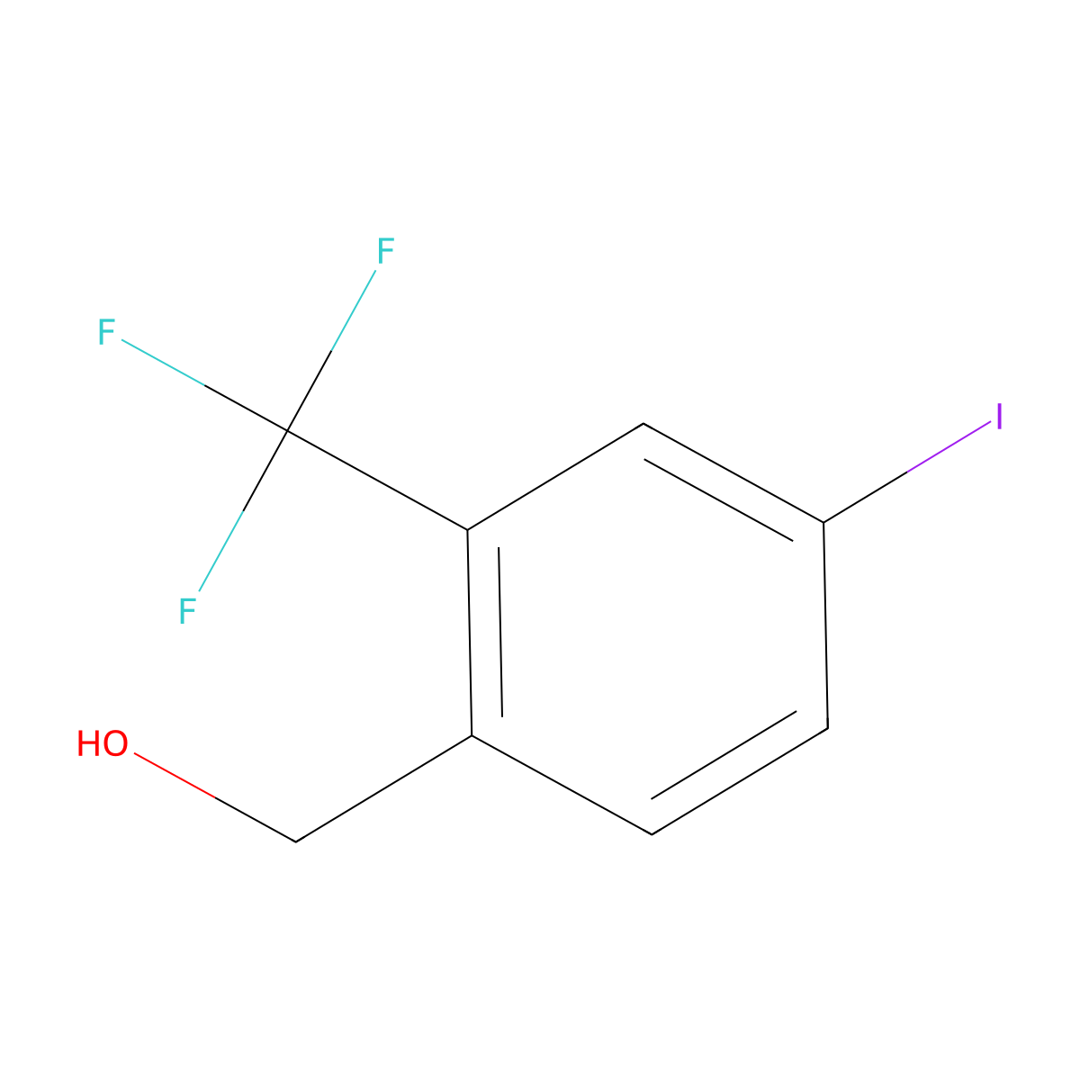 (4-Iodo-2-(trifluoromethyl)phenyl)methanol molecular structure, CAS 1253188-91-8