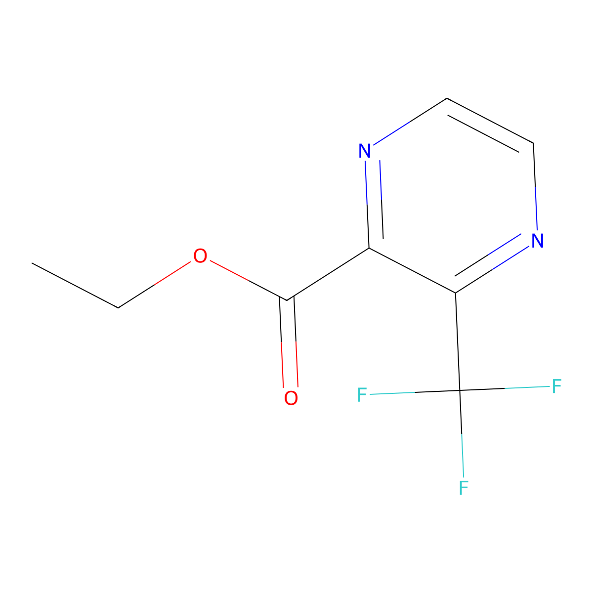 Ethyl 3-(trifluoromethyl)pyrazine-2-carboxylate molecular structure, CAS 1253196-13-2