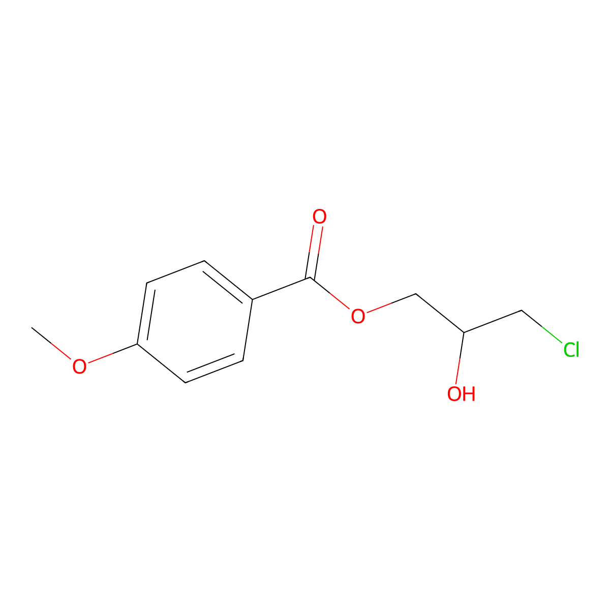 (R)-3-Chloro-2-hydroxypropyl 4-methoxybenzoate molecular structure, CAS 1253202-34-4