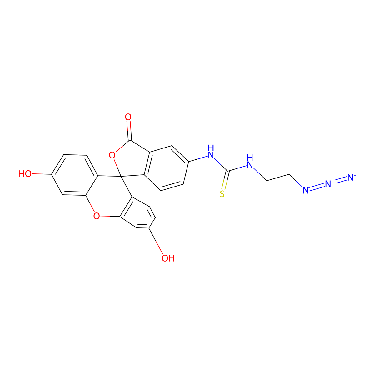 1-(2-Azidoethyl)-3-(fluorescein-5-yl)thiourea molecular structure, CAS 1253203-62-1