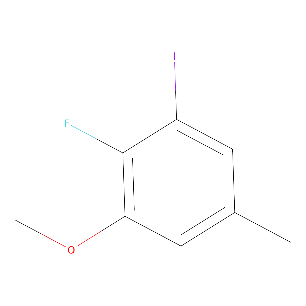 2-Fluoro-1-iodo-3-methoxy-5-methylbenzene molecular structure, CAS 1253214-36-6