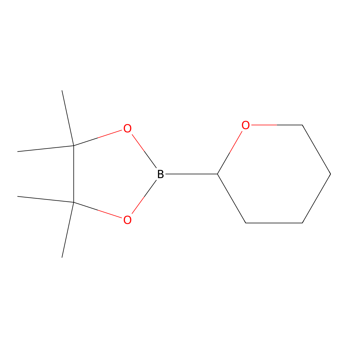 4,4,5,5-Tetramethyl-2-(oxan-2-yl)-1,3,2-dioxaborolane molecular structure, CAS 1253215-65-4